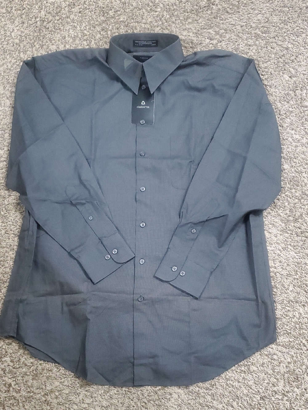 Claiborne Men's Long-Sleeve Dress Shirt - Dark Charcoal